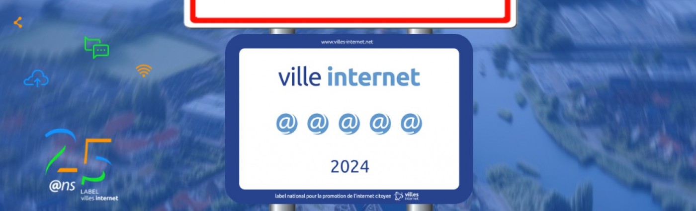 Illustration d'un panneau Ville Internet 2024