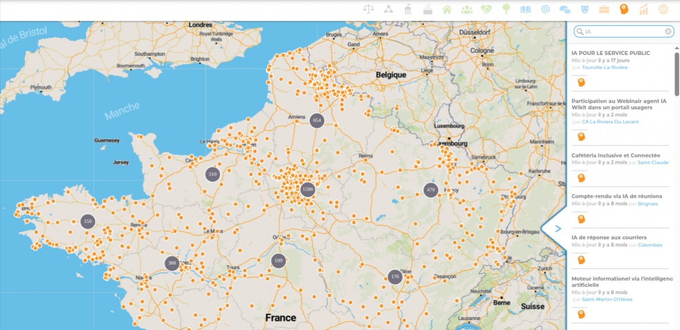 Illustration : recherche des actions IA dans l'Atlaas