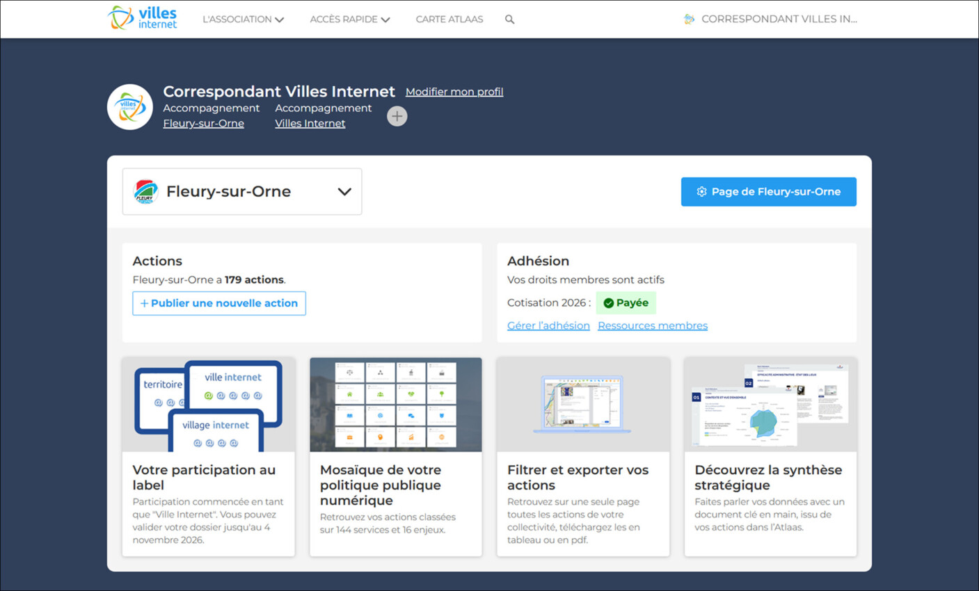 Tableau de bord Villes Internet
